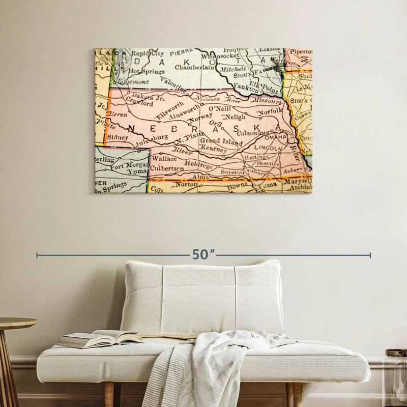 Carte du Albraska, style ancien, Aliaz, H 26 po x l 39 po
