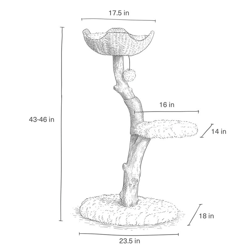 Lina 46'' H Cat Tree, Gray