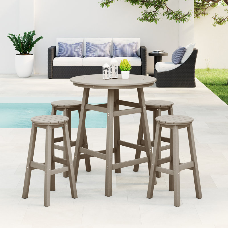 Laguna 5-Piece Round Bar Set, Light Brown