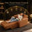 Oversized Power Recliner Chair With Wireless Charging and Cup Holder, Faux Leather Home Theater Seating(Brown,Set Of 1)-126706568-128822564