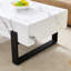 Table basse minimaliste en MDF noir et blanc de 47,2 po x 23,6 po. Autocollant à motif de marbre blanc, revêtement en aérosol de pieds en métal noir, table basse en MDF. Présentant un style moderne et simple. 