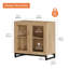 Armoire d'appoint moderne avec 2 portes en verre, commode d'appoint multifonctionnelle avec grand rangement et tablette réglable-934409846