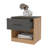 Natural Oak and Matt Grey Nightstand with 1-Drawer