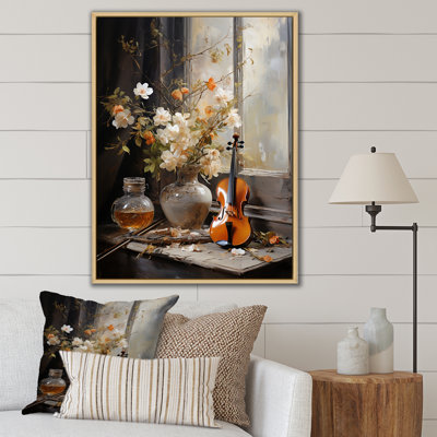 «Music And Flower Still Life», reproduction d'art sur toile