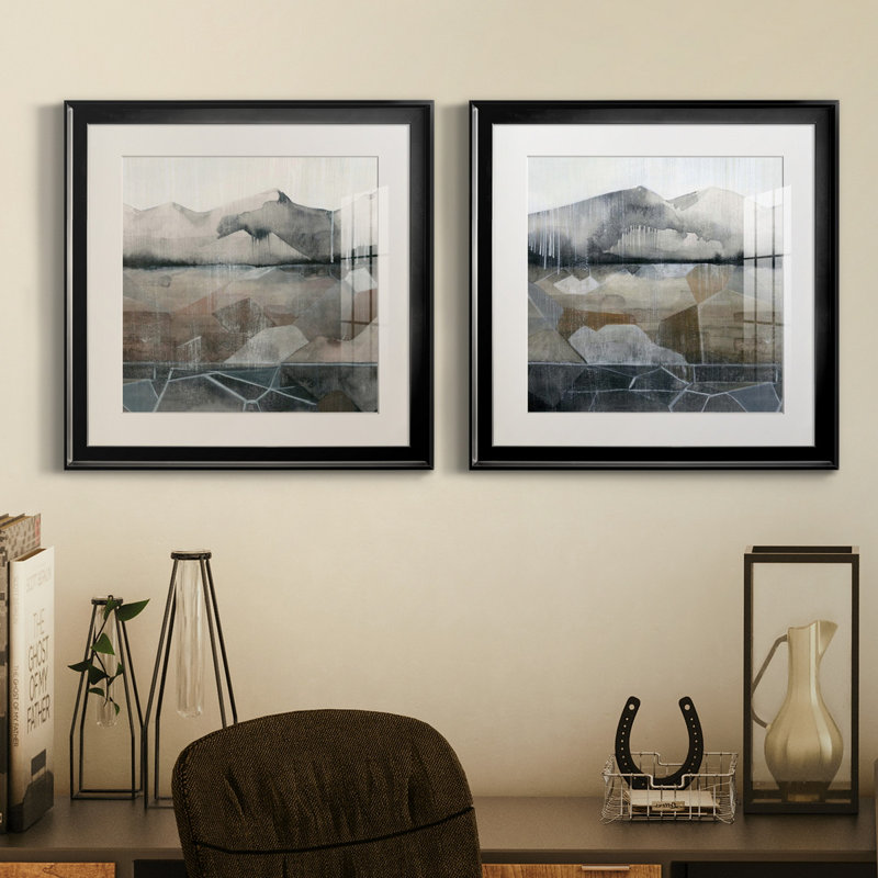 Valley Stormscape I - Valley Stormscape I - Ensemble de 2 cadres photo, H 17,5 po x l 35 po x P 1,5 po, Papier encadré noir