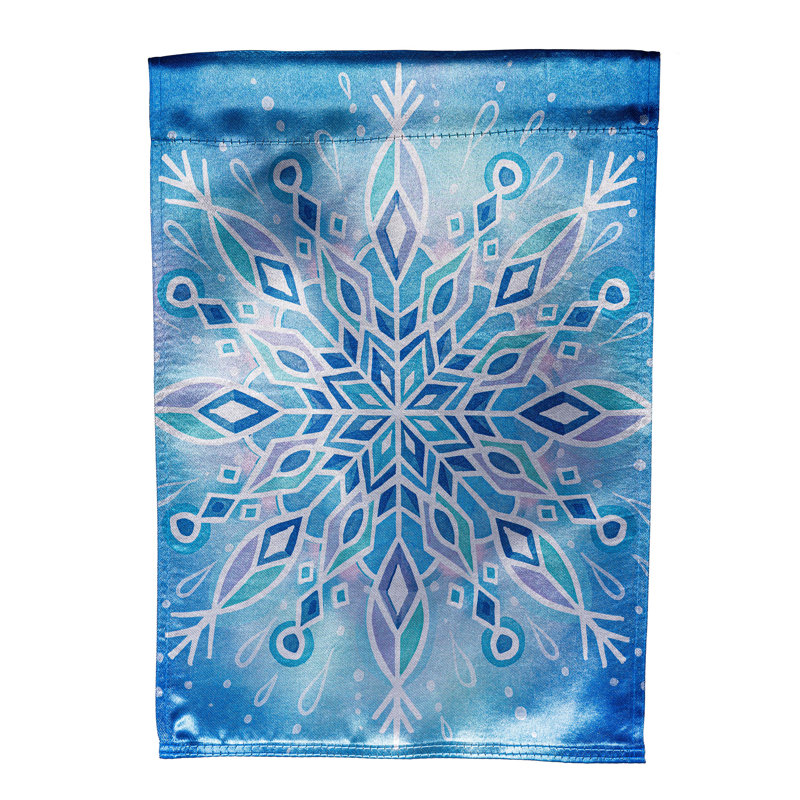 Drapeau de jardin vibrant flocon de neige