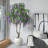 8ft Artificial Flower Tree with 18in White Planter, Tall Faux Matthiola incana Trees for Indoor