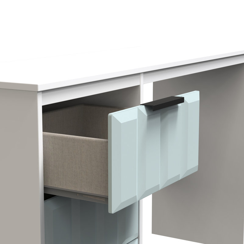 Besian 3 Drawer Desk  (Ready Assembled), Duck/White