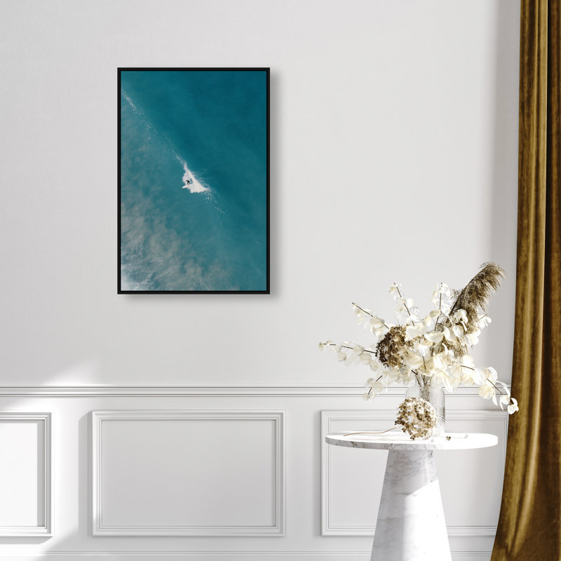 Aquamarine Breath Print by Oliver Gal, 25"H x 17"W, Black Floater Frame