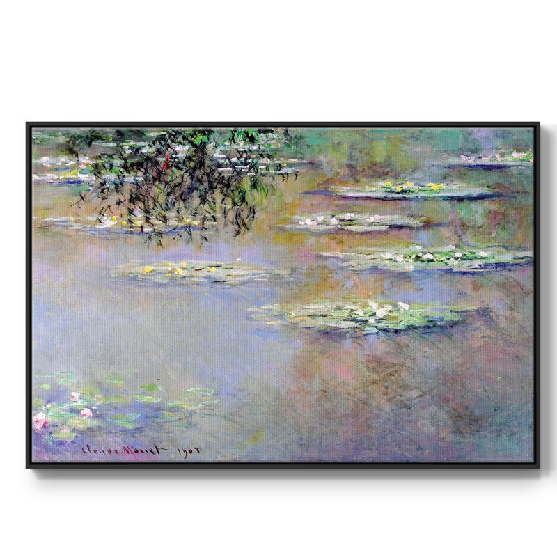 Nénuphars, 1903 01, reproduction sur toile, H 37 po x l 25 po x P 2 po, Noir