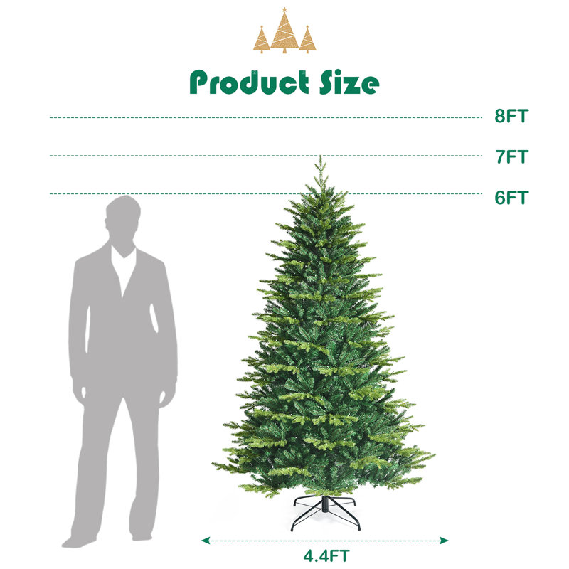 Arbre de Noël illuminé de 7 pi avec lumières multicolores et 15 modes, H 7 pi