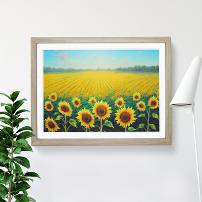 Stimulating Sunflower Field - Framed Print