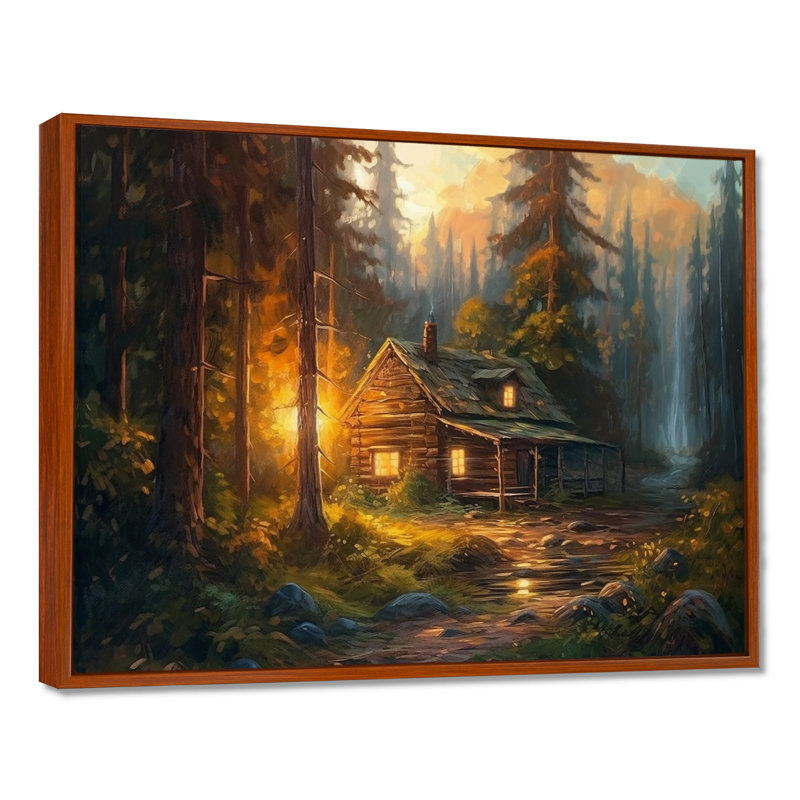 «Knutsford Forest Escape Cabin I», reproduction sur toile, H 30 po x l 40 po x P 1,5 po, Cadre flottant brun