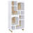 White And Distressed Pine 65-Inch 8-Shelf Bookcase