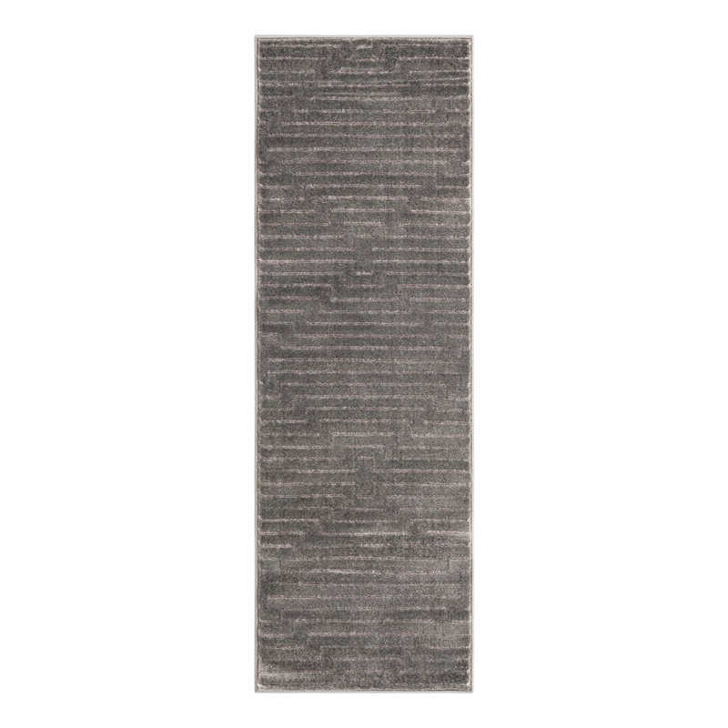 Latitude Run® Mirage Nikica Rug Gray and Silver, Runner 2' x 6'1"