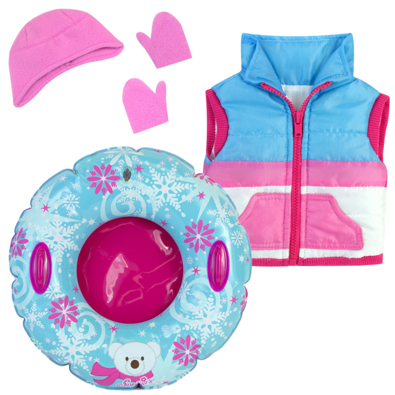 Doll Winter Vest, Hat, Mittens, and Winter Inner Tube Set