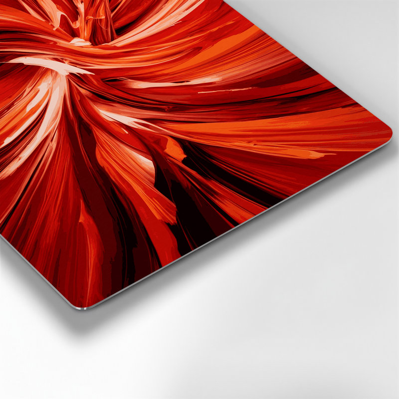 «Lyrical Abstraction 65», art mural en métal rouge, H 20 po x l 20 po