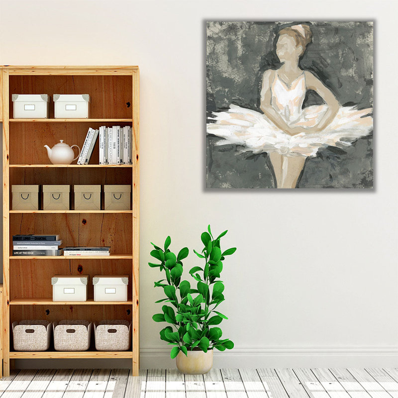 Ballerine Fresco I - reproduction d'art sur toile, H 16 po x l 16 po