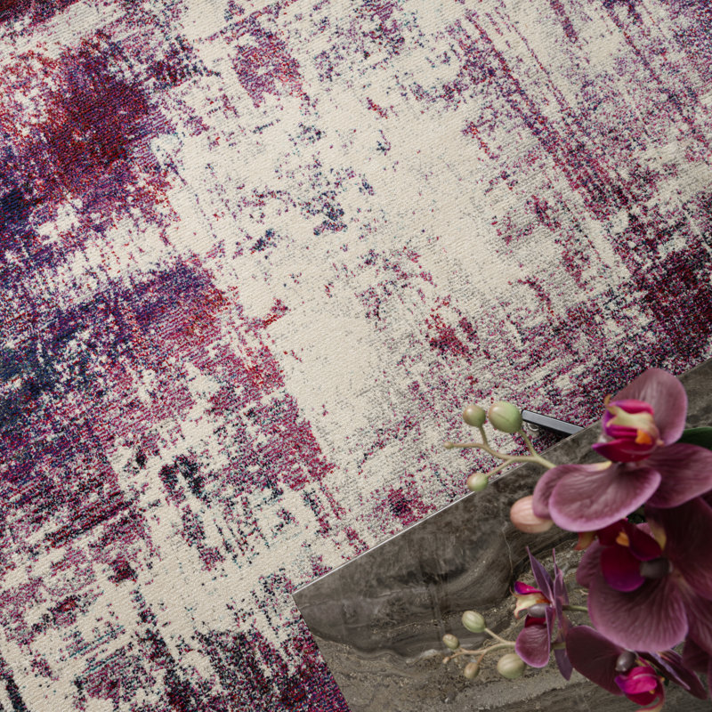 Enosburgh Abstract Purple Area Rug, Rectangle 160 x 230cm