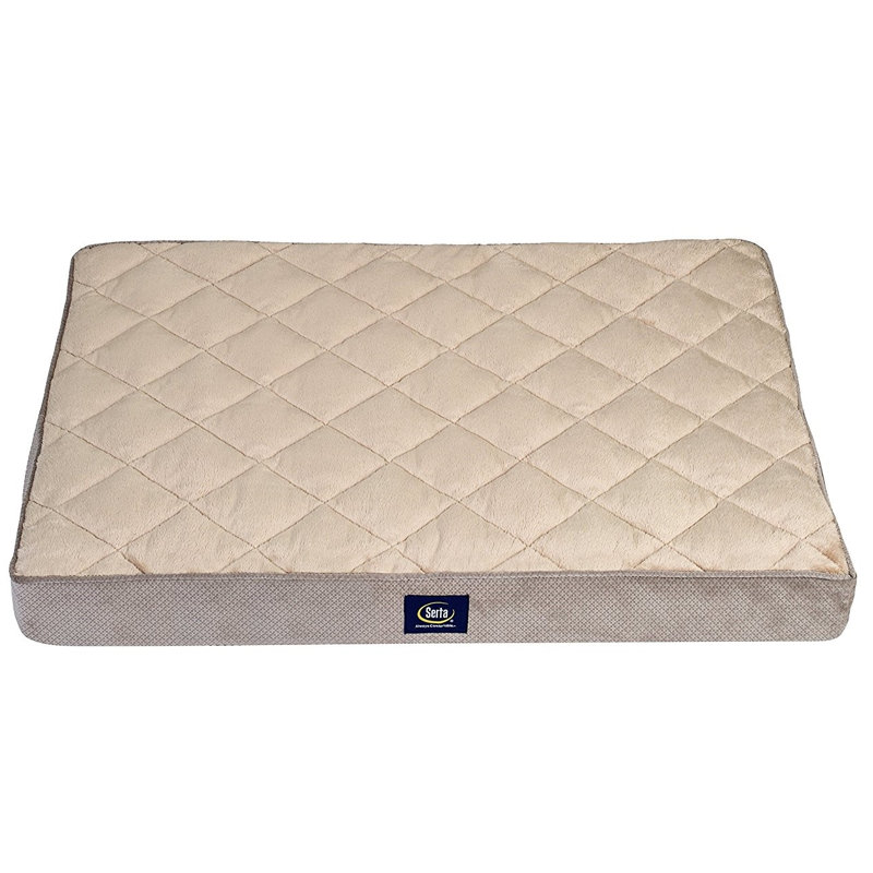 Lit matelassé pour animaux Serta, Gris, Très grand (l 47 po x P 39 po x H 3,5 po)