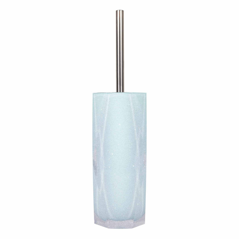 Brosse et support de toilette à facettes Sparkles Home | Résine en forme de losange durable de 15,5 po, Turquoise