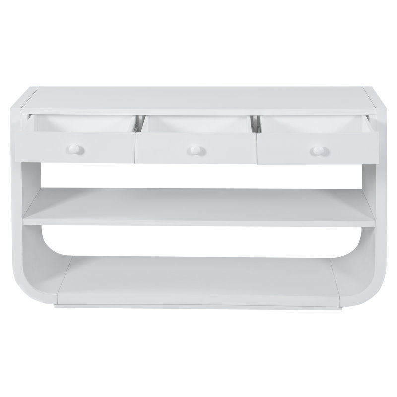 Console en bois massif Elora, Blanc
