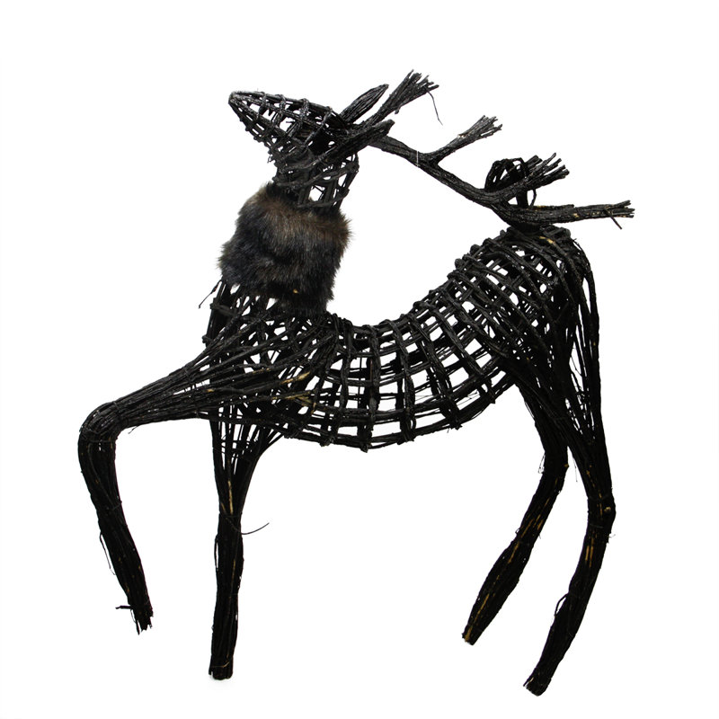 Figurine de Noël renne 3 pi noir scintillant