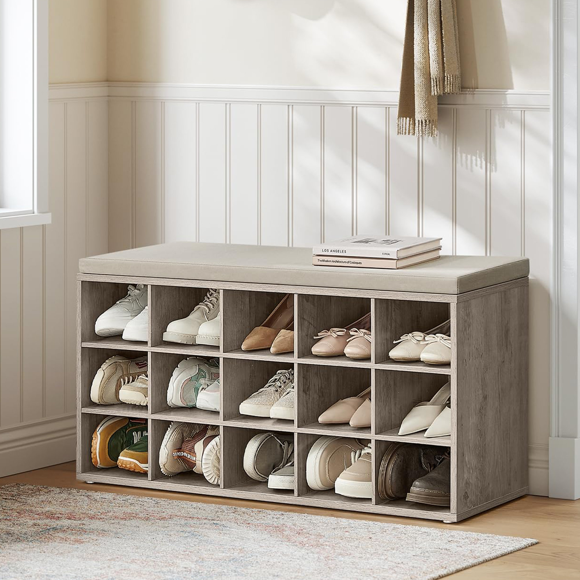 15 Pair Shoe Storage Bench