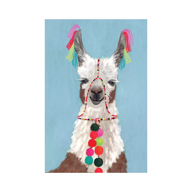 Adorned Llama I by Victoria Borges - Wrapped Canvas Painting, 20.32 cm H x 30.48 cm W