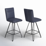 Vangorder Swivel Upholstered Counter Stool with Metal Frame
