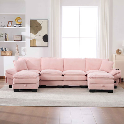 Sectional Cloud Modular Sofa,Deep Seat Sofa, Corduroy Sofa,Comfy Upholstered Furniture For Living Room, Apartment, Studio, Office,Having Multiple Combinations