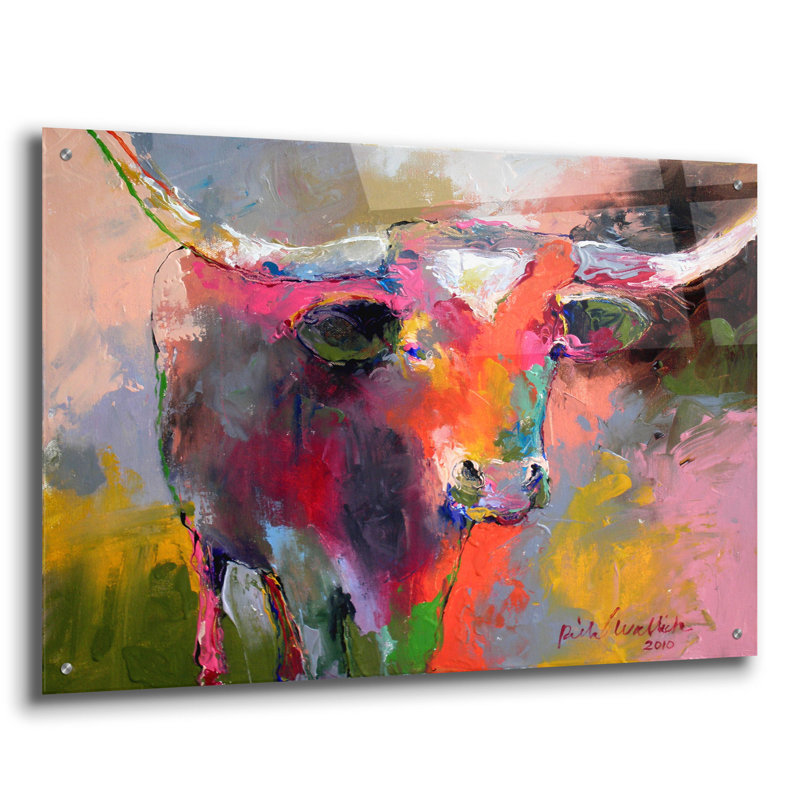 «Texas Longhorn» par Richard Wallich, H 24 po x l 36 po x P 0,2 po