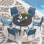 Ensemble de 6 chaises de patio d'extérieur empilables-105895136