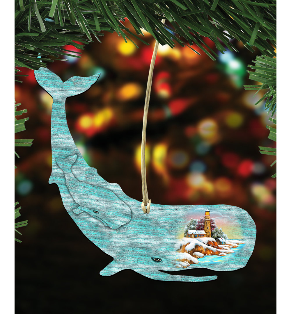 5'' Handmade Wood Hanging Figurine Ornament (Set of 3) The Holiday Aisle®