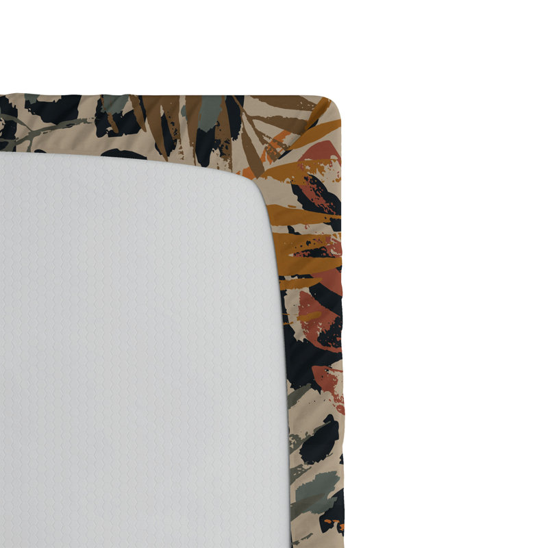 Drap-housse rustique Ambesonne, Full Fitted Sheet, Cannelle, vert, brun / floral
