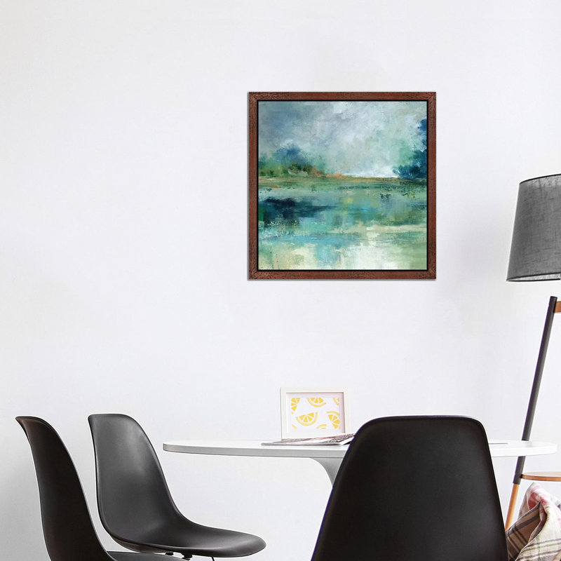 Emerald Isle 1 Piece Painting on Canvas, 45.72 cm H x 45.72 cm W, Brown Framed
