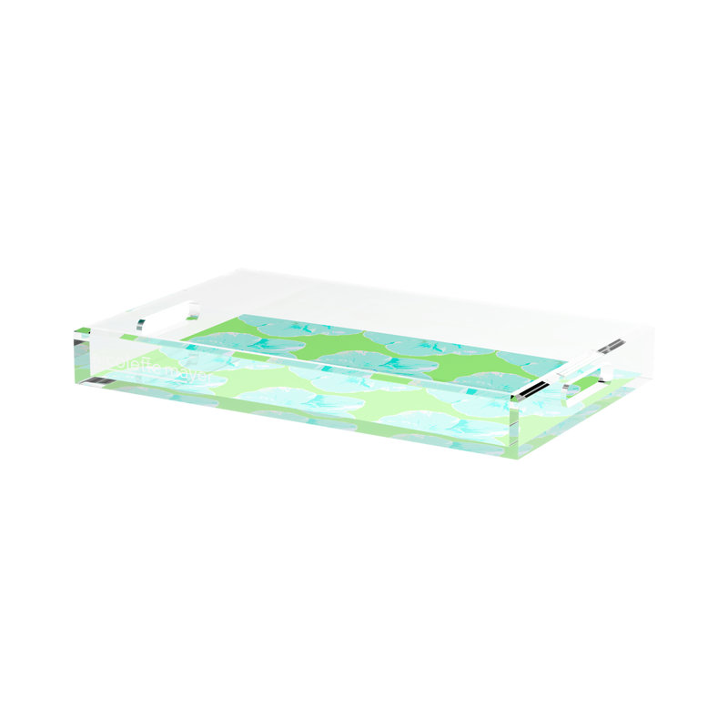 Hibiscus Acrylic Rectangle Decorative Tray, 2" H x 17" W x 10.5" D, Colony