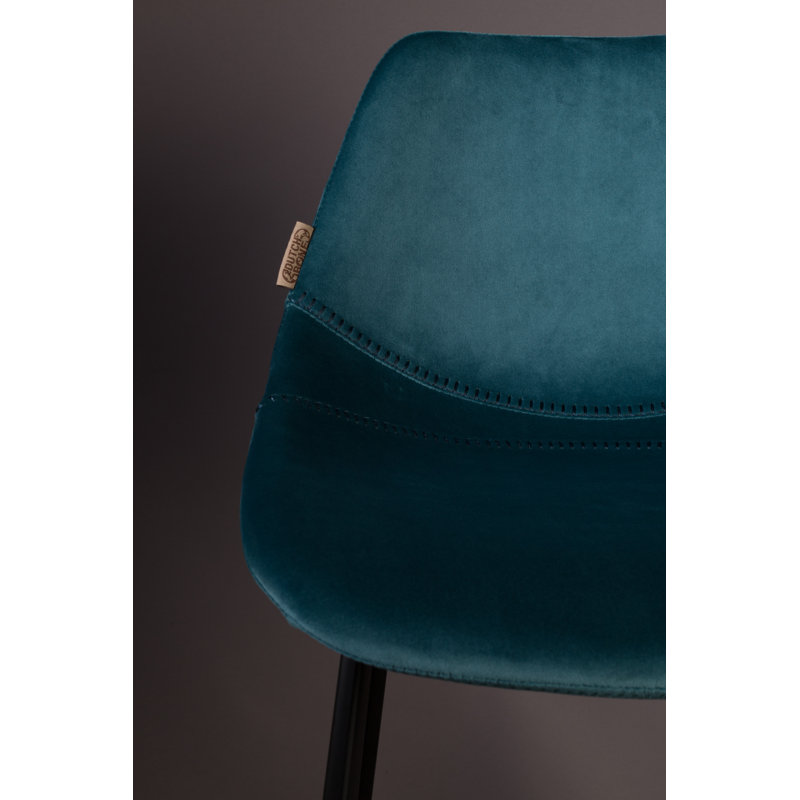 Tabourets de comptoir Franky (2), Tabouret de comptoir (siège d'une hauteur de 26 p, Bleu