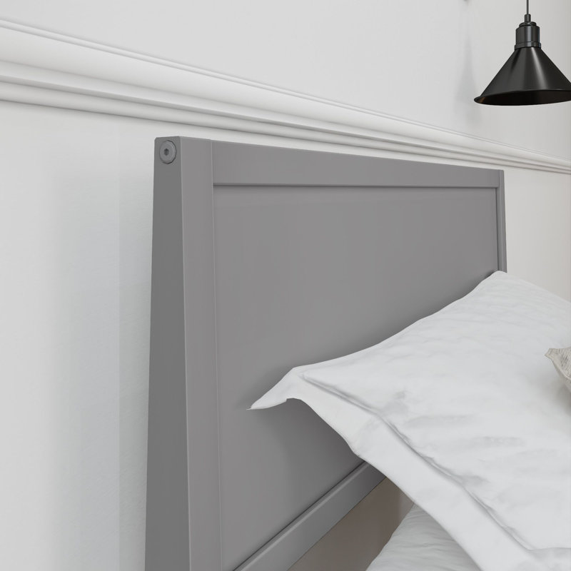 Aileana Solid Wood Panel Bed, Twin, Gray