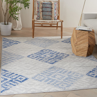 Tapis gris / bleu Kandlakunta