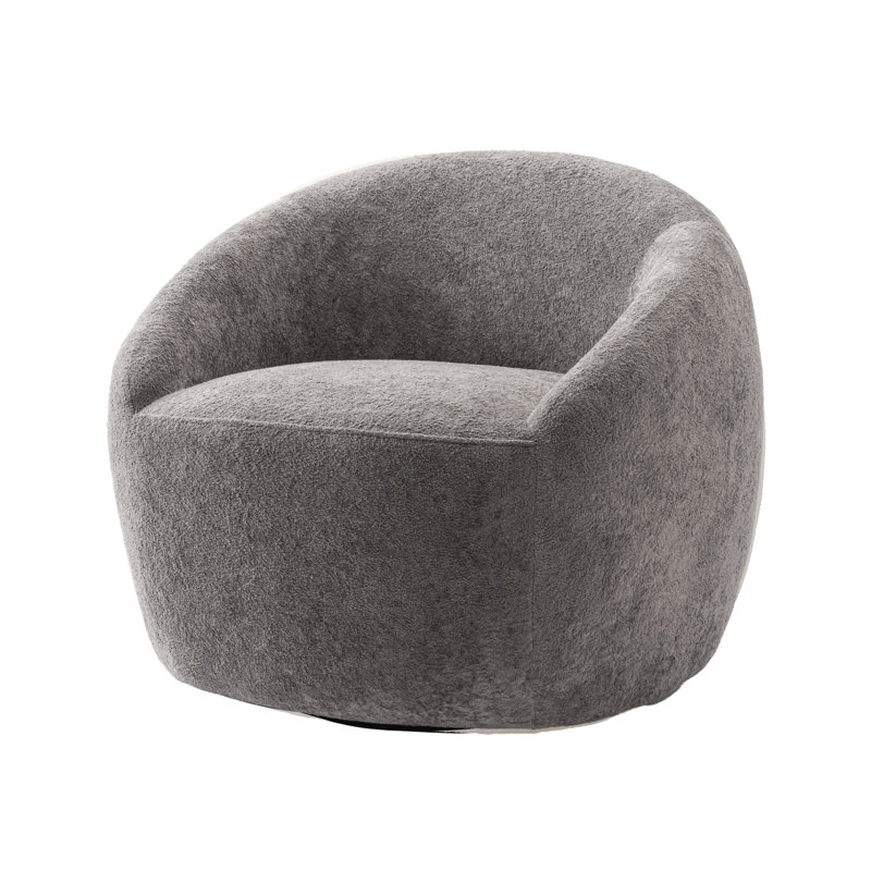 Fauteuil demi-tonneau pivotant rembourré, Gris