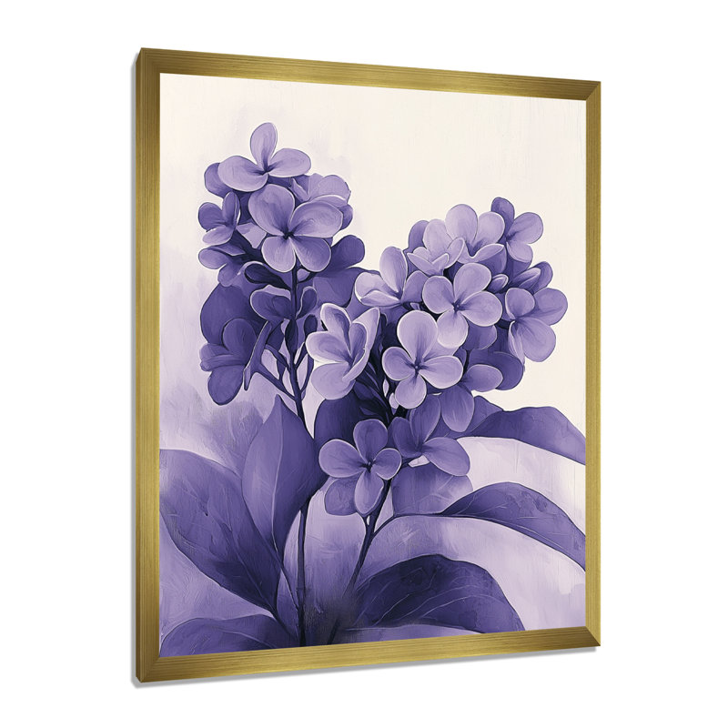 Karlee - Floral Canvas Prints, H 20 po x l 12 po, Reproduction encadrée d'une seule photo, Doré