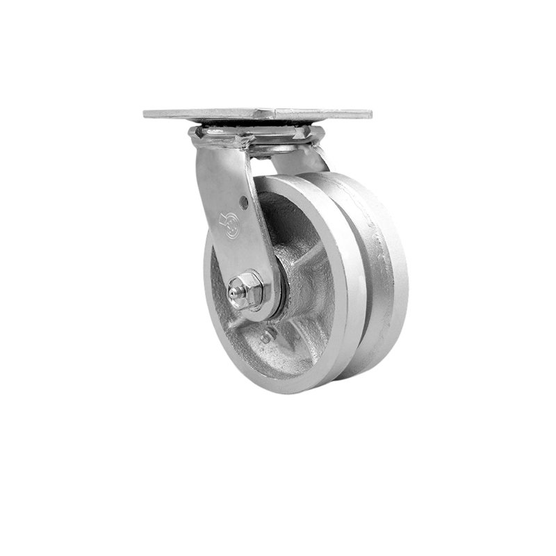 5 Inch V Groove Semi Steel Wheel Swivel Caster with Ball Bearing Service Caster|SCC-30CS520-VGB