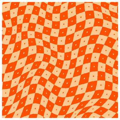 Orange Beige Checkered Comforter
