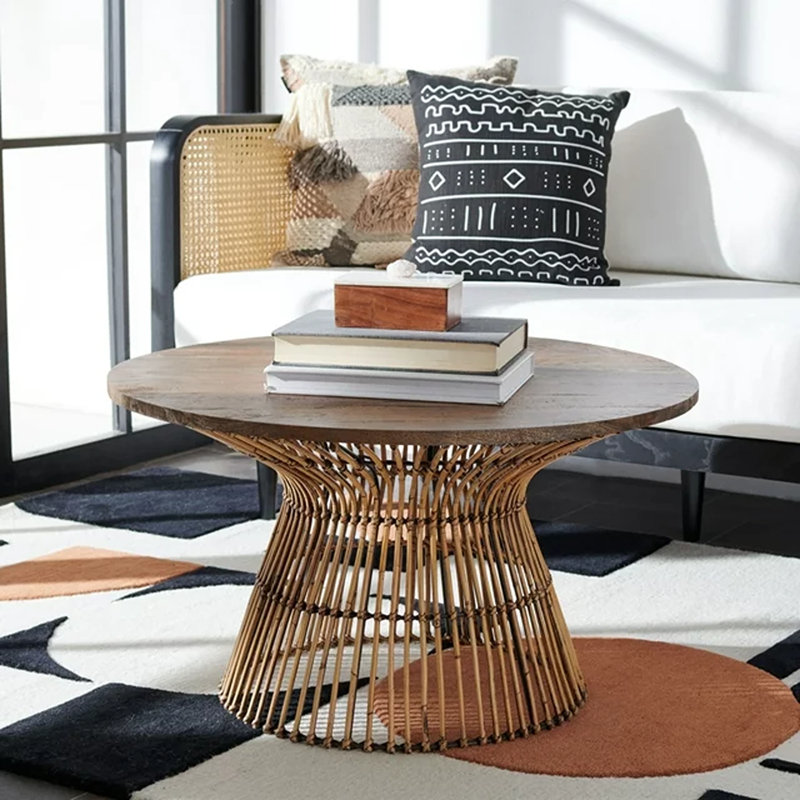 Table basse abstraite Claunch, Brun