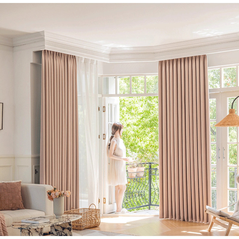 Chenille Room Darkening Curtain Panel Pair, Pink