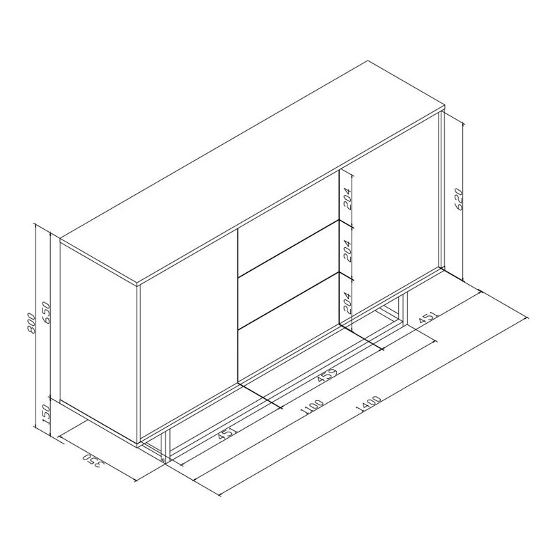 Solei 140cm Sideboard