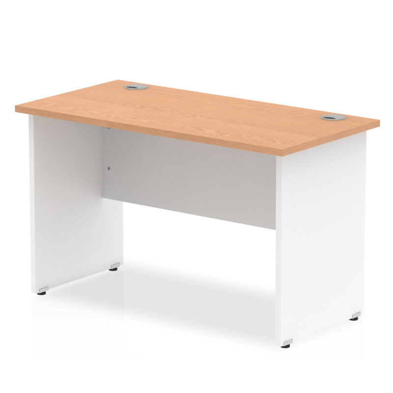 Impulse Computer Desk, 73cm H x 100cm W x 60cm D, Oak, White