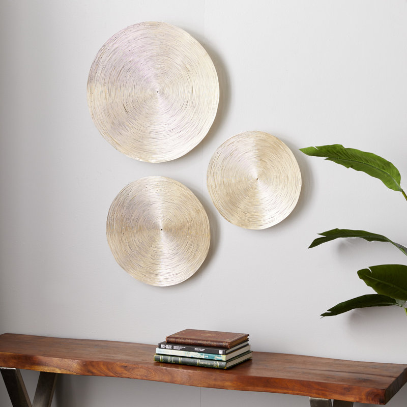 Metal Radial Plate Brown Wall Decor Set