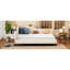 Lit de jour double en L beige chaud avec pieds en bois massif-1094503942